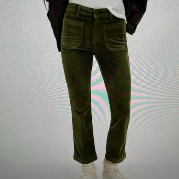 Free People Olive Green Corduroy Pants Size 0 - Picture 1 of 16